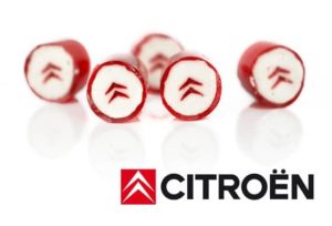 Werbebonbons mit Logo der Firma Citroen