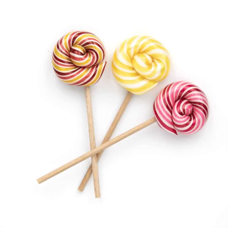 Individuelle Lollies (Lutscher bzw. Schlecker) und Zuckerstangen nach Wunsch