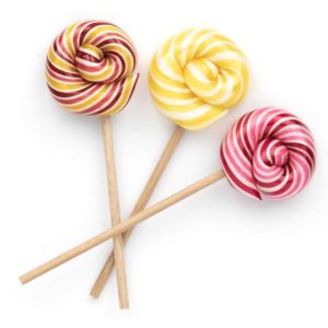 Individuelle Lollies in verschiedenen Farben und Mustern