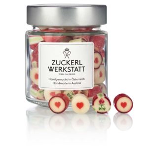 Bonbons der Zuckerlwerkstatt mit Valentinstag Motiven