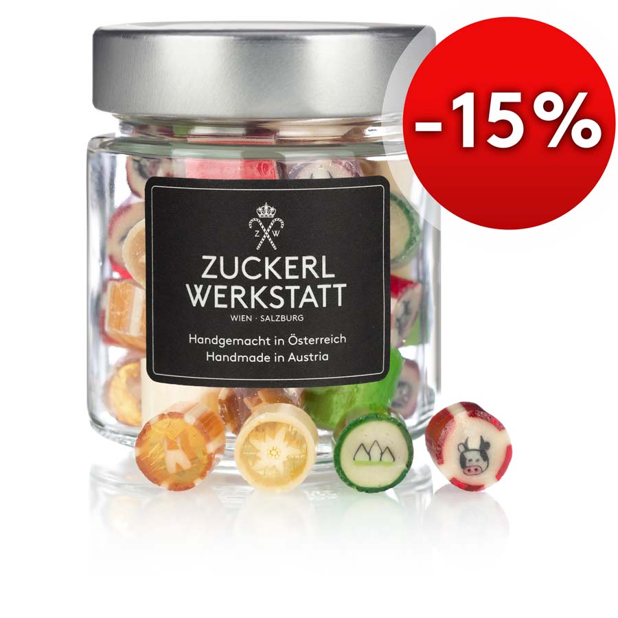 Handgemachte Bonbons mit Alpen Motiven