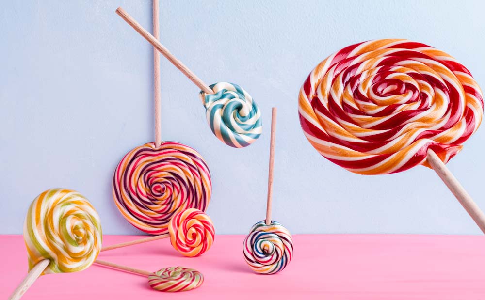 Lollies mit bunten Farben